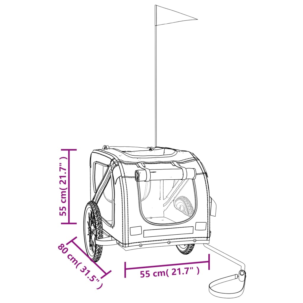 vidaXL Pet Bike Trailer Blue and Grey Oxford Fabric and Iron