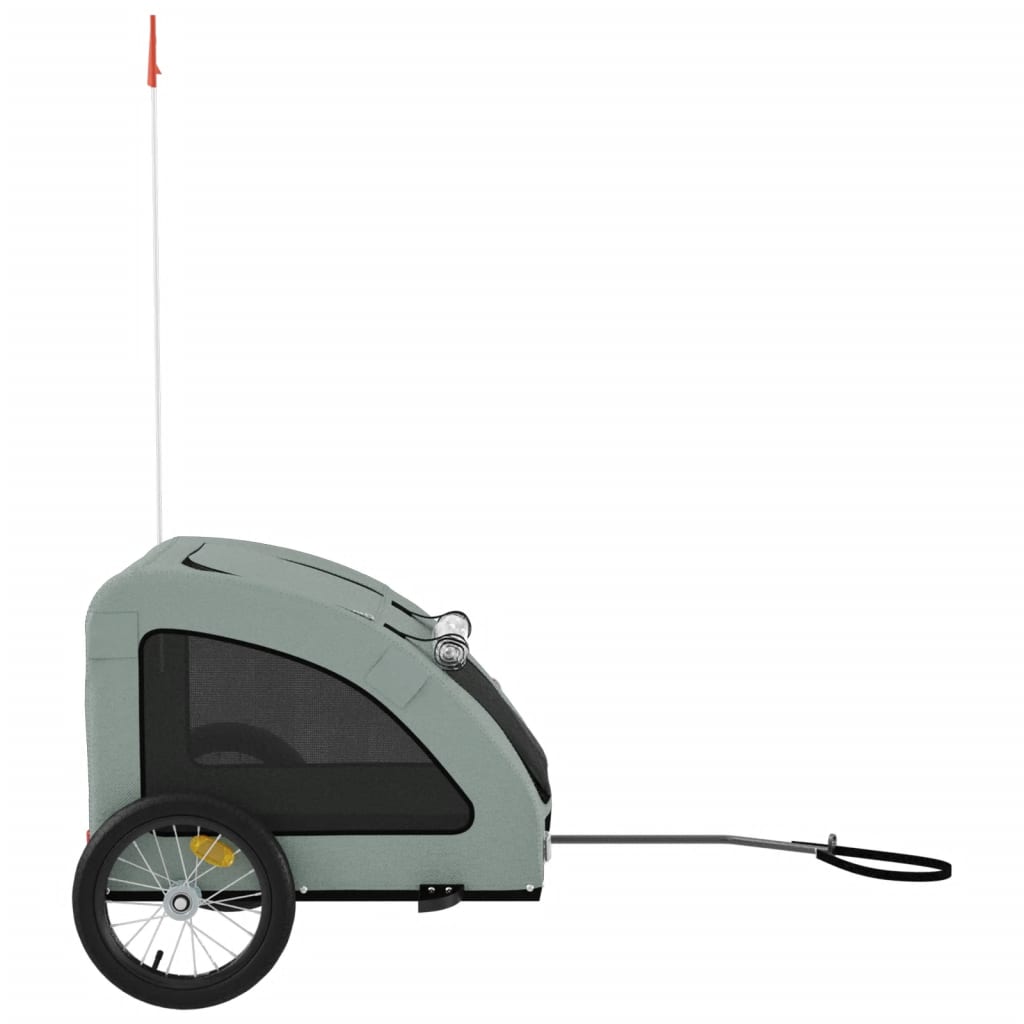 vidaXL Pet Bike Trailer Grey Oxford Fabric and Iron