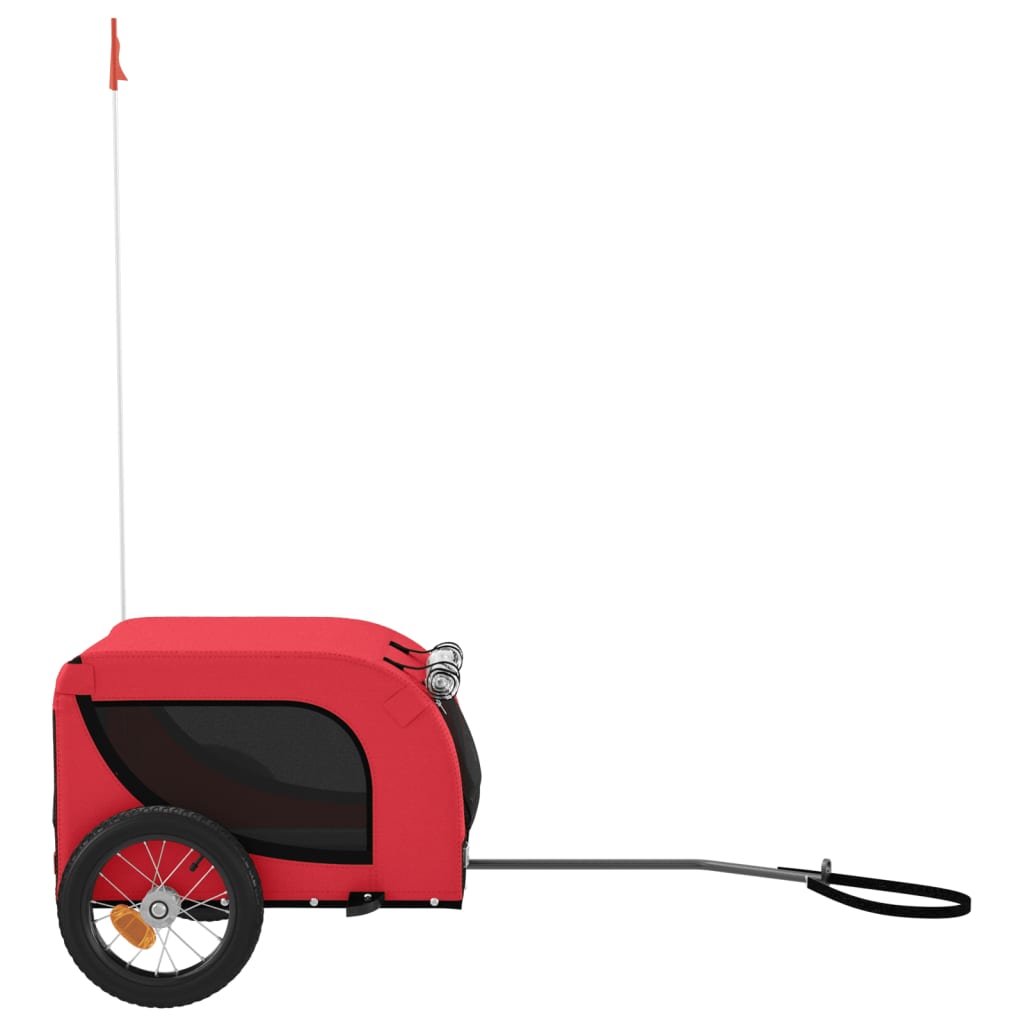 vidaXL Pet Bike Trailer Red and Black Oxford Fabric and Iron