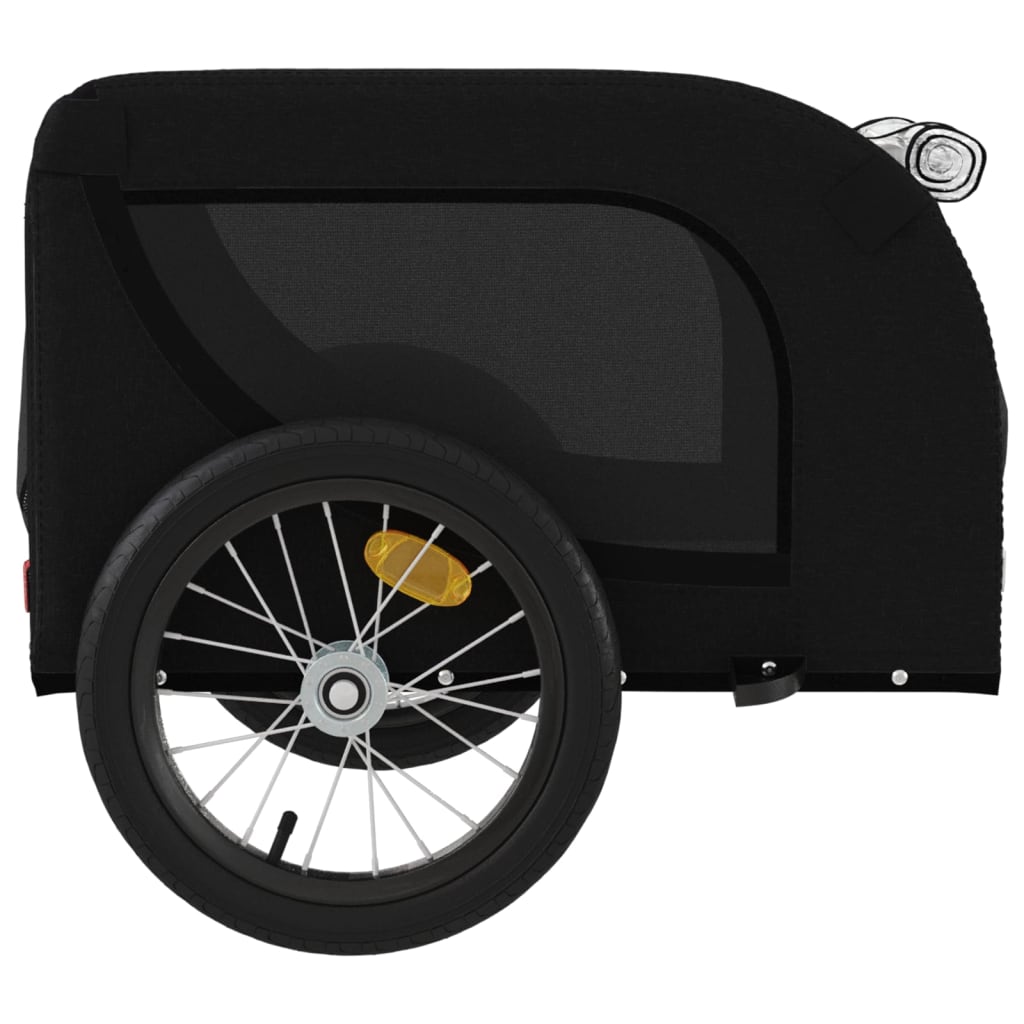 vidaXL Pet Bike Trailer Black Oxford Fabric and Iron