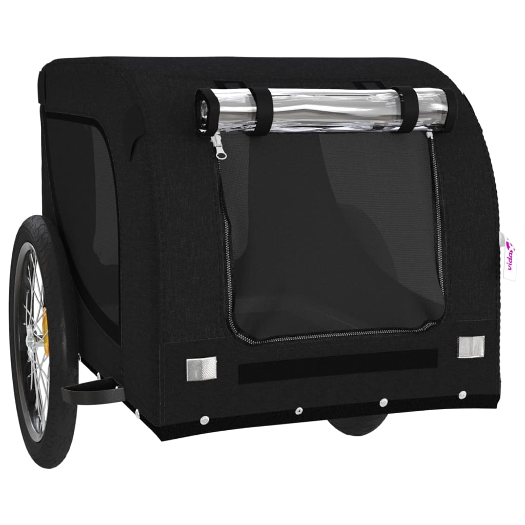 vidaXL Pet Bike Trailer Black Oxford Fabric and Iron