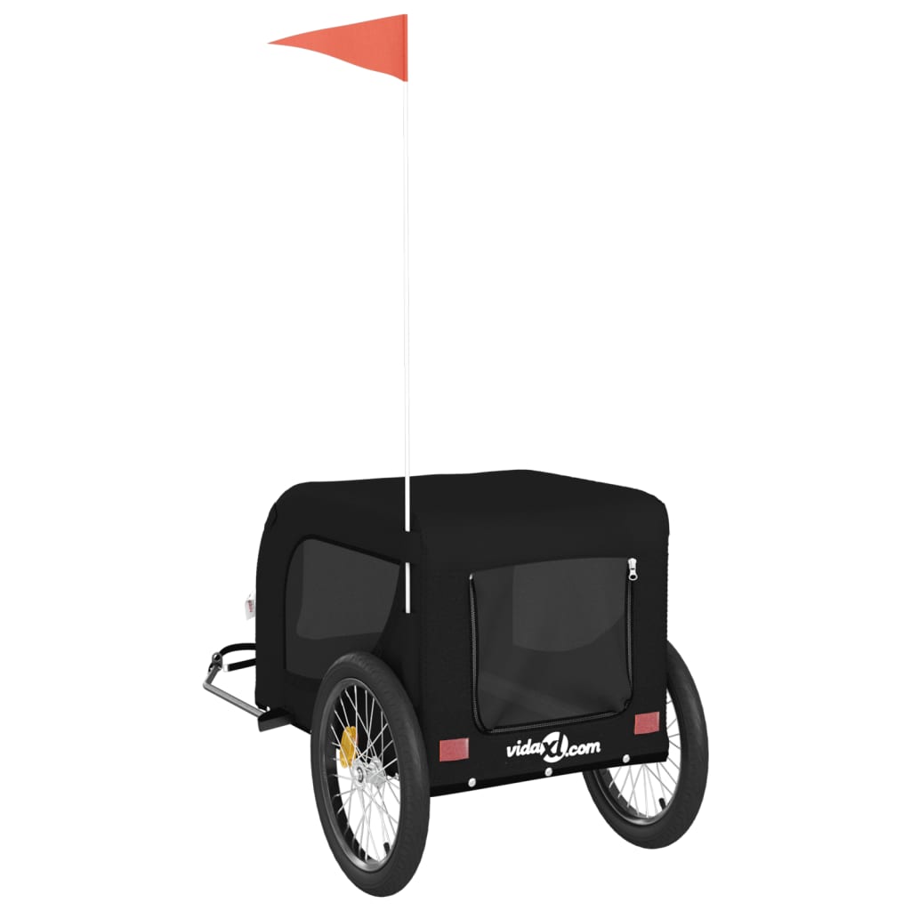 vidaXL Pet Bike Trailer Black Oxford Fabric and Iron