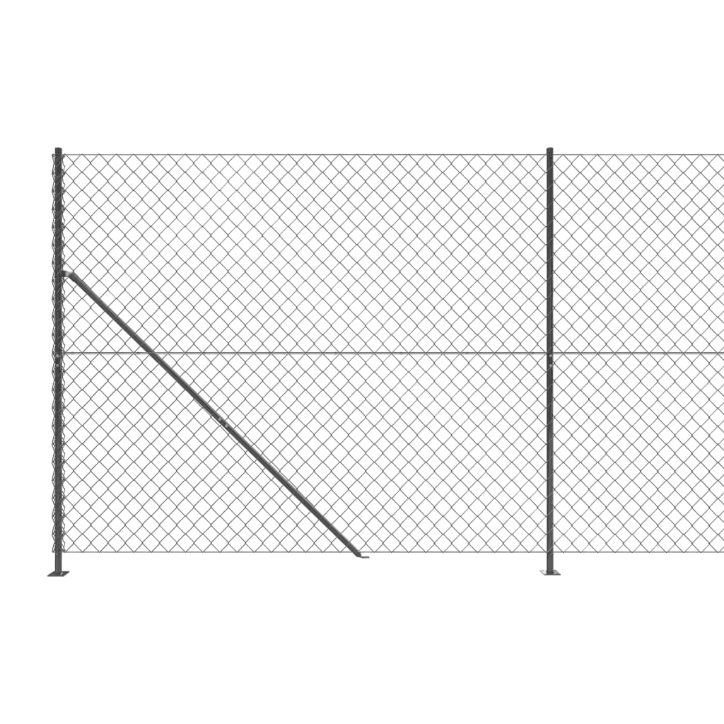 vidaXL Chain Link Fence with Flange Anthracite 1.8x10 m