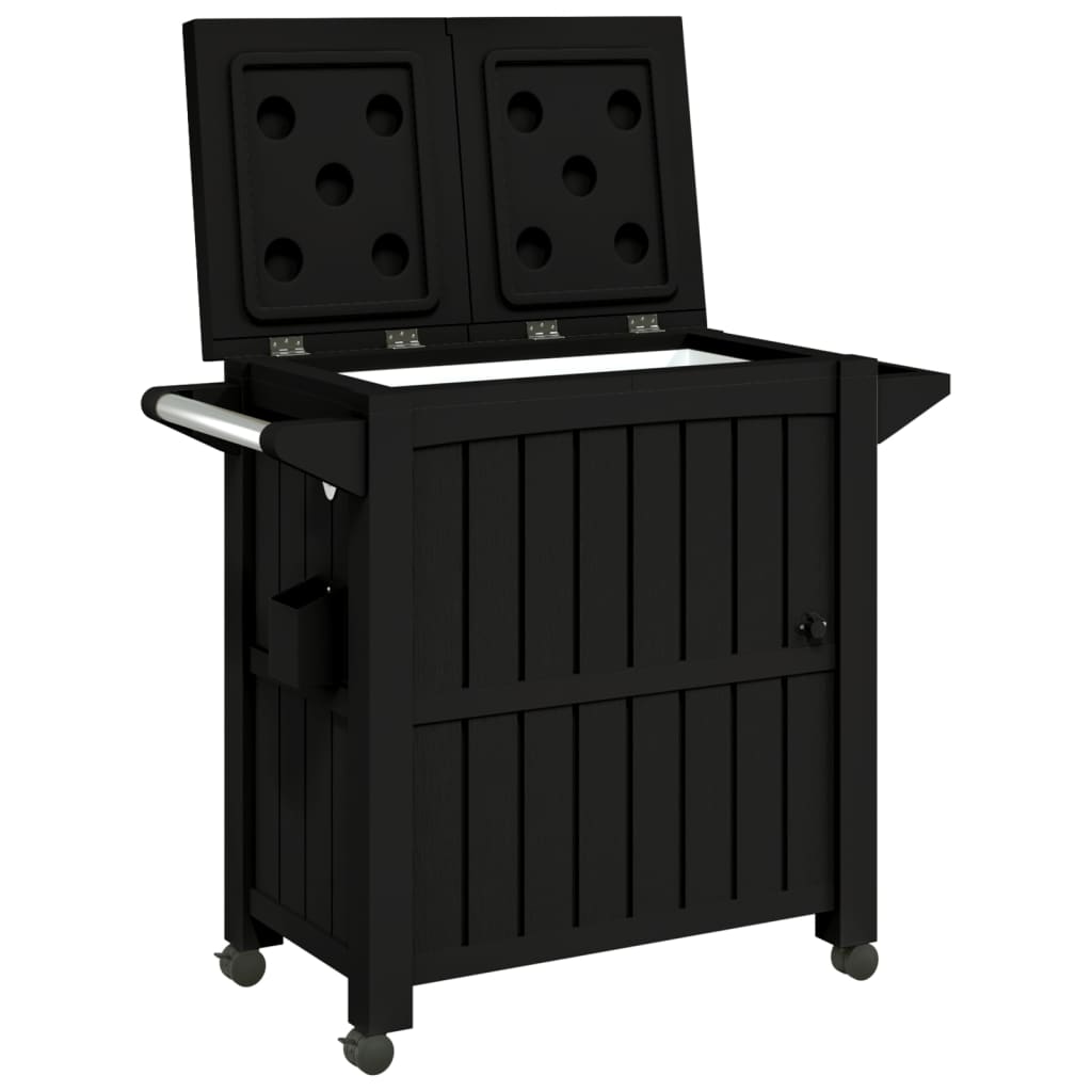 vidaXL 3-in-1 Serving Cart Black Polypropylene