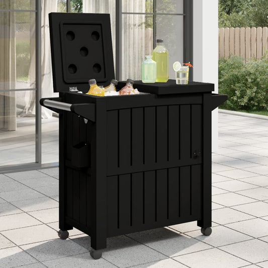 vidaXL 3-in-1 Serving Cart Black Polypropylene