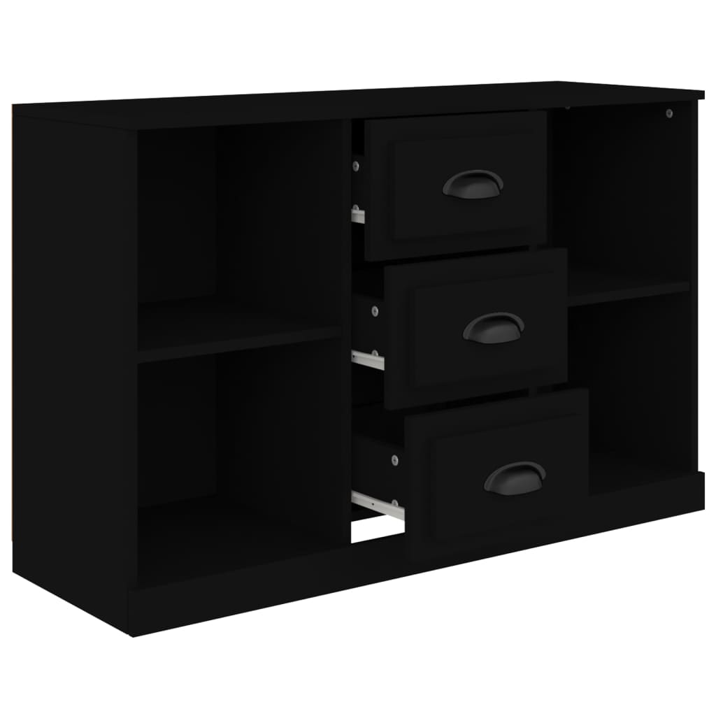 Buffet Noir 104,5x35,5x67,5 cm Bois d'ingénierie