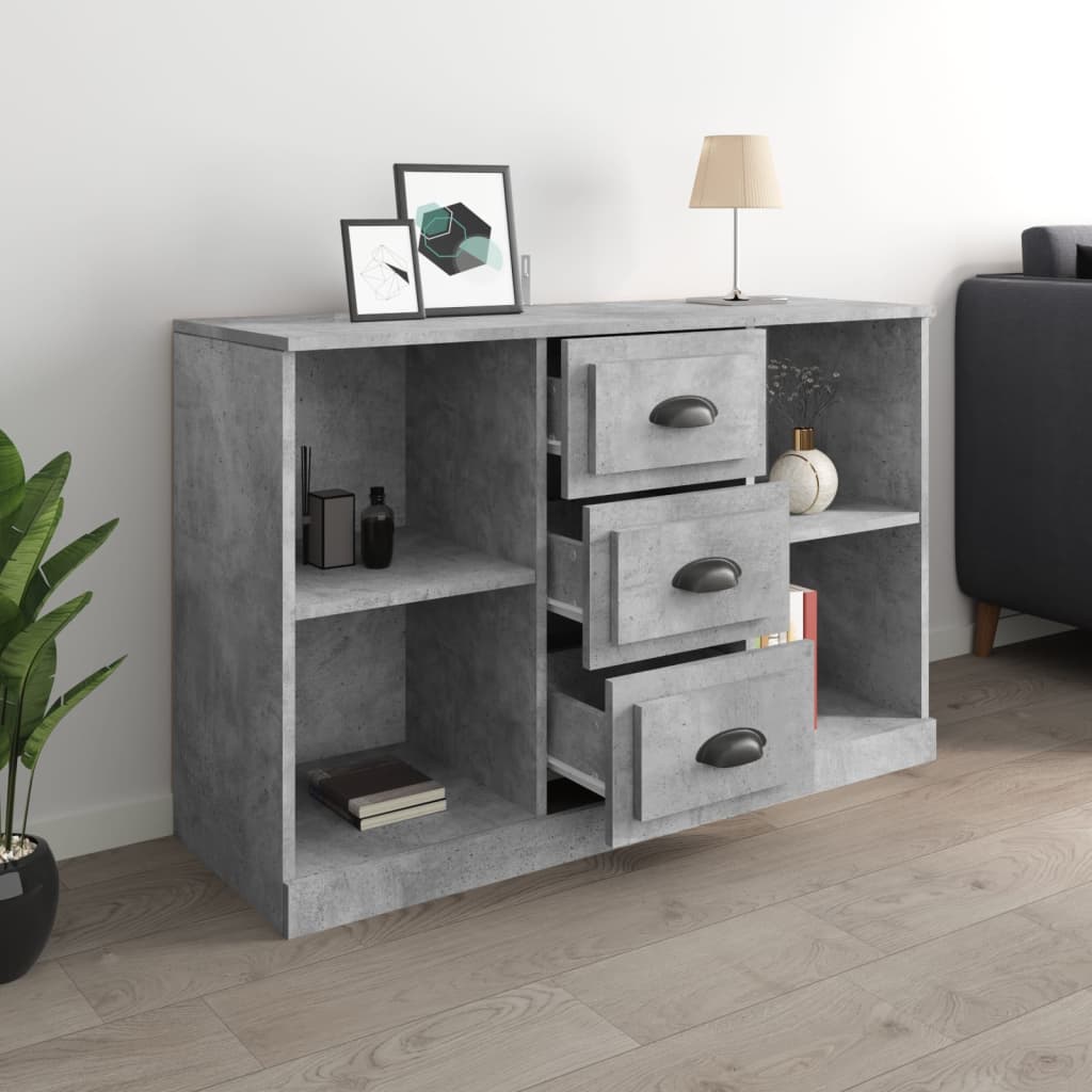 Buffet Béton Gris 104,5x35,5x67,5 cm Bois d'ingénierie