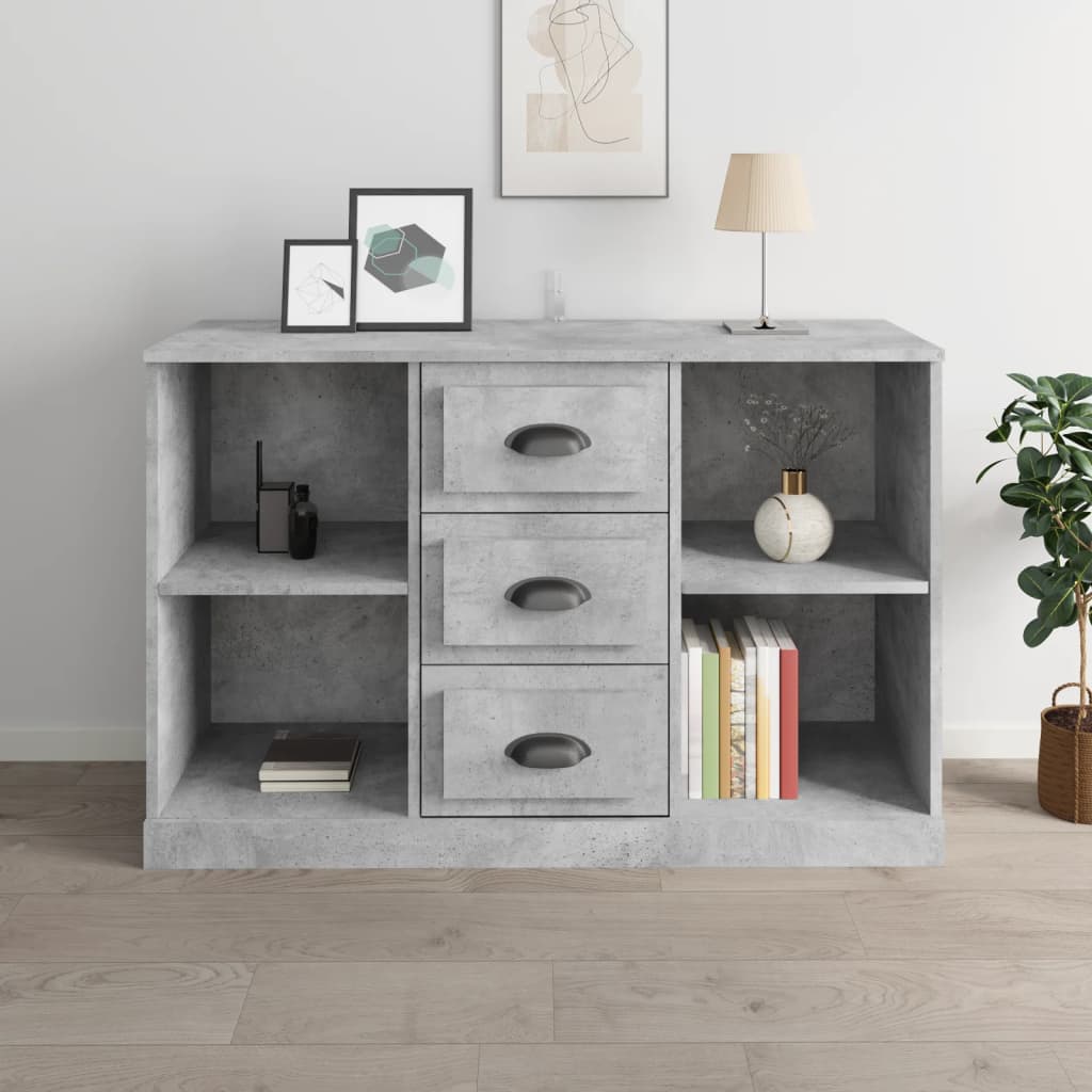 Buffet Béton Gris 104,5x35,5x67,5 cm Bois d'ingénierie