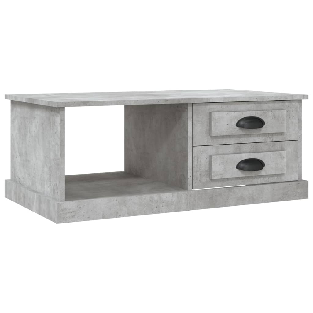 Table Basse Béton Gris 90x50x35 cm Bois D'ingénierie