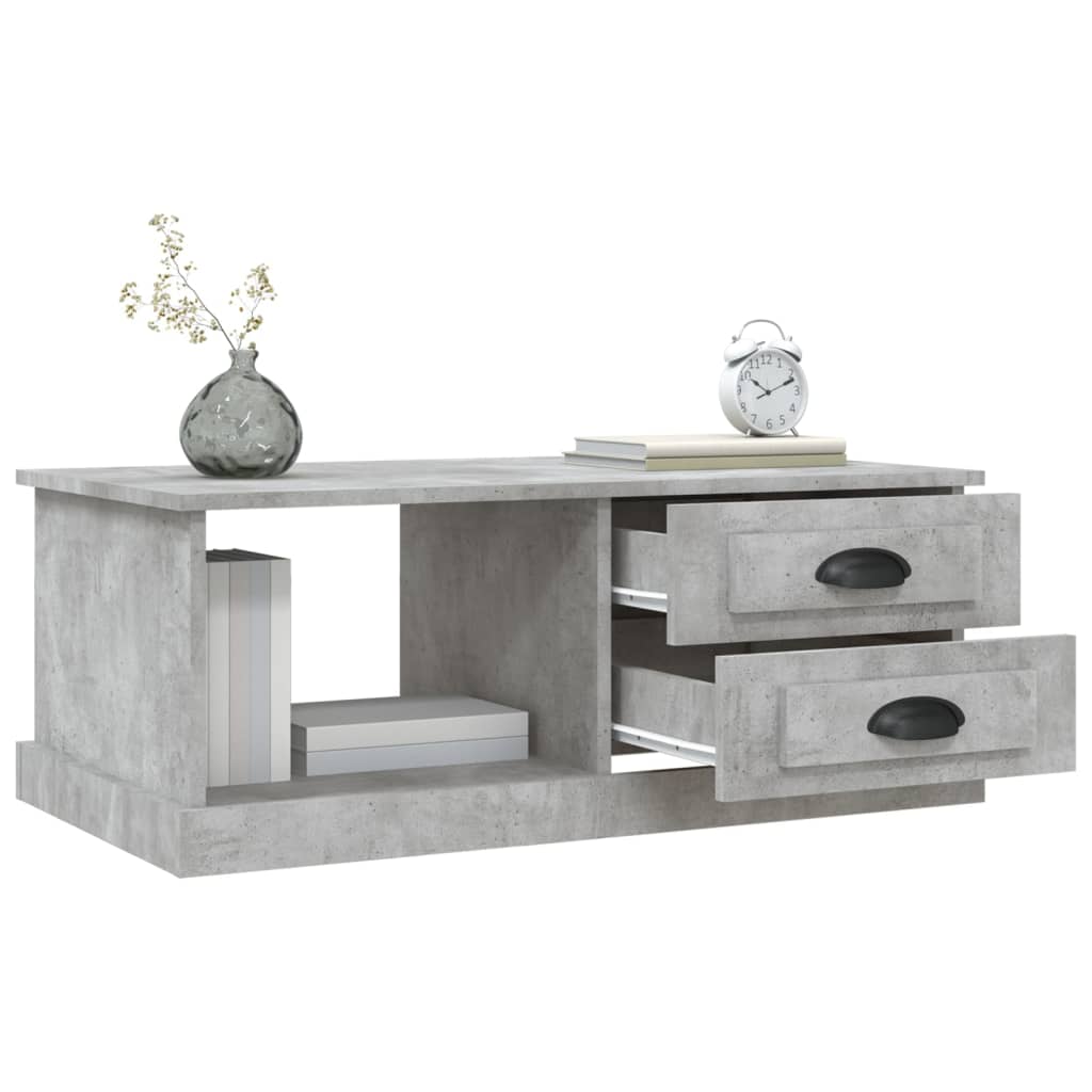 vidaXL Coffee Table Concrete Grey 90x50x35 cm Engineered Wood