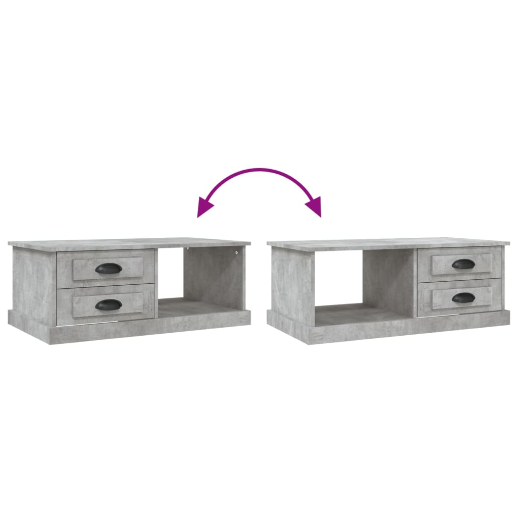 vidaXL Coffee Table Concrete Grey 90x50x35 cm Engineered Wood