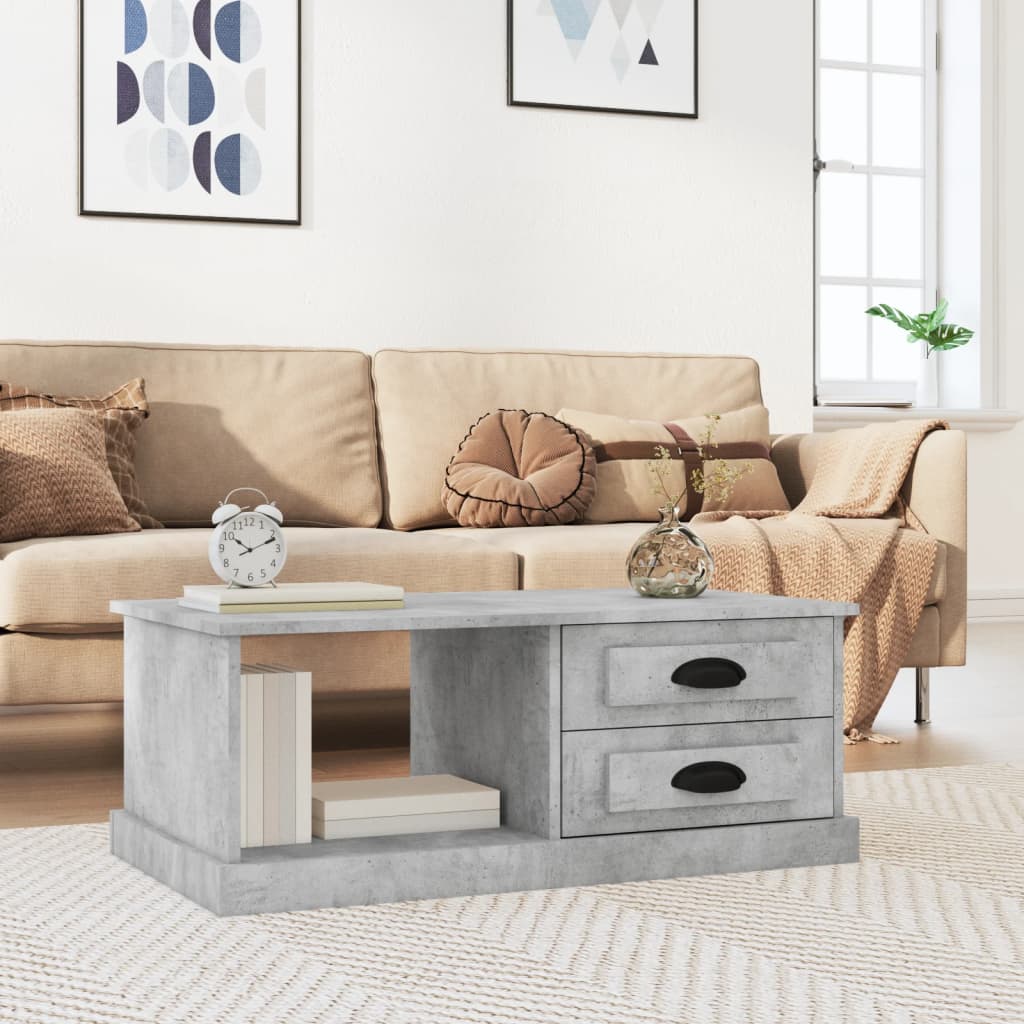 vidaXL Coffee Table Concrete Grey 90x50x35 cm Engineered Wood