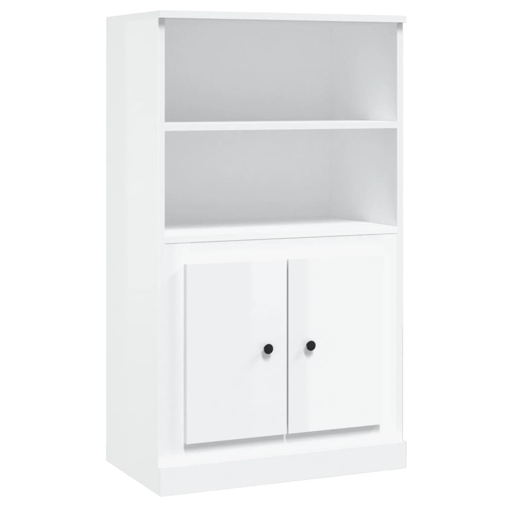 Buffet Haute Brillance Blanc 60x35,5x103,5 cm Bois d'ingénierie