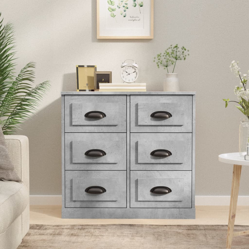 vidaXL Sideboard Concrete Grey 70x35.5x67.5 cm Engineered Wood