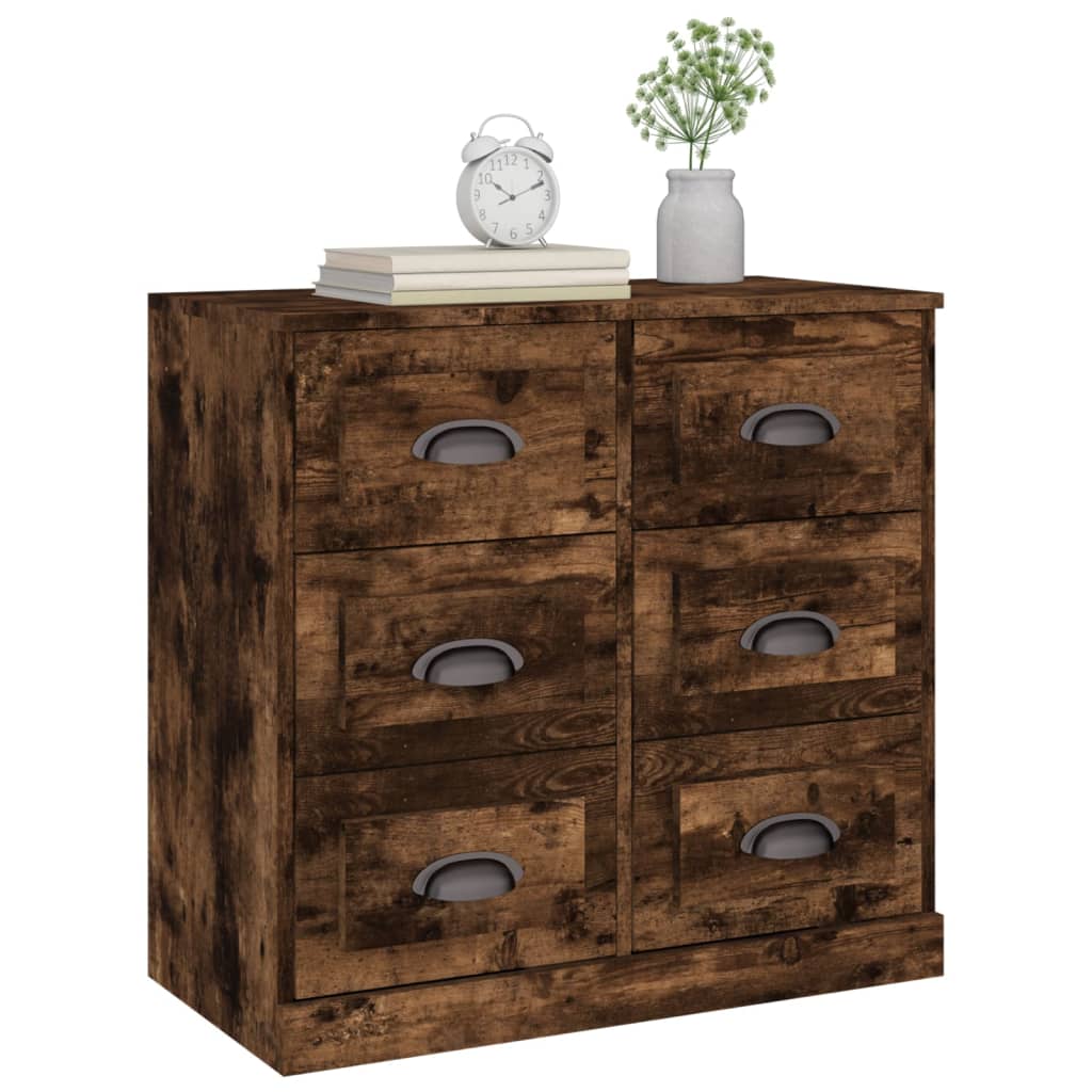 Buffet Chêne Fumé 70x35,5x67,5 cm Bois D'ingénierie