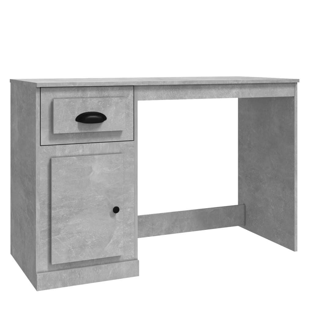 vidaXL Desk with Drawer Concrete Grey 115x50x75 cm Engineered Wood