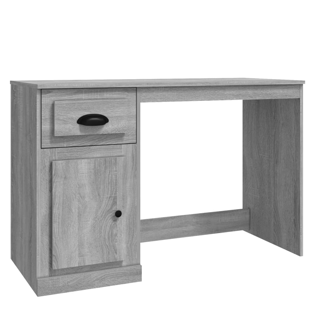 vidaXL Desk with Drawer Grey Sonoma 115x50x75 cm Engineered Wood