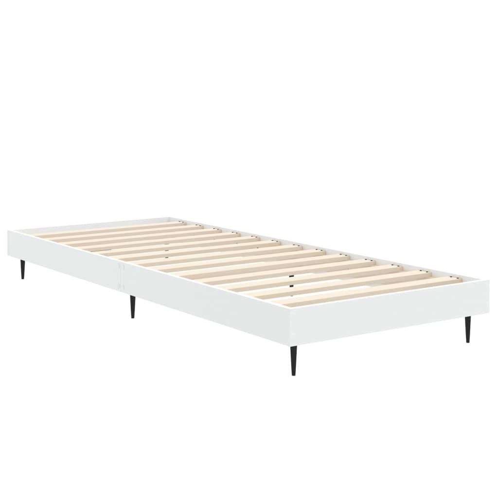Bed Frame White 75x190 cm 2FT6 Small Single Engineered Wood - Upclimb Ltd