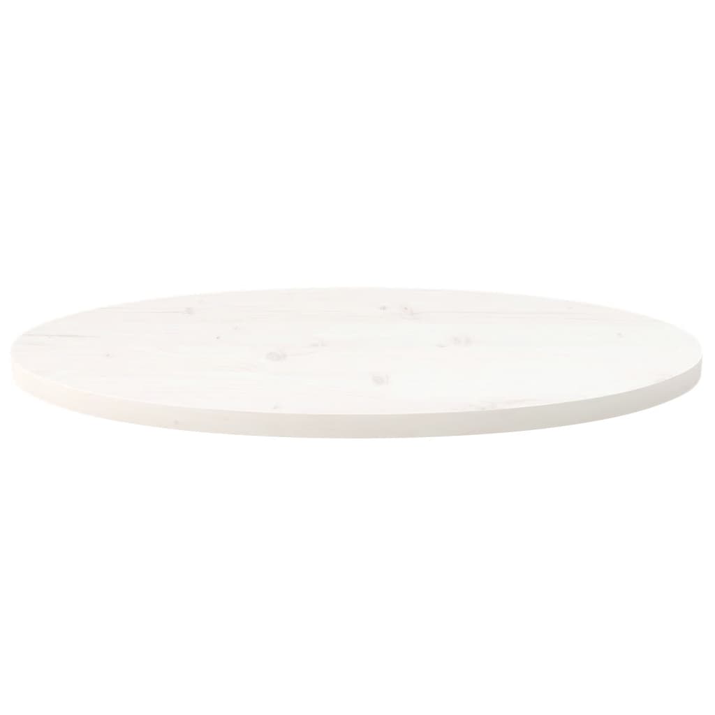 vidaXL Table Top White 70x35x2.5 cm Solid Wood Pine Oval