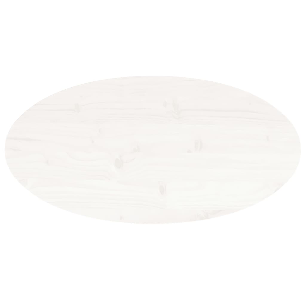vidaXL Table Top White 70x35x2.5 cm Solid Wood Pine Oval