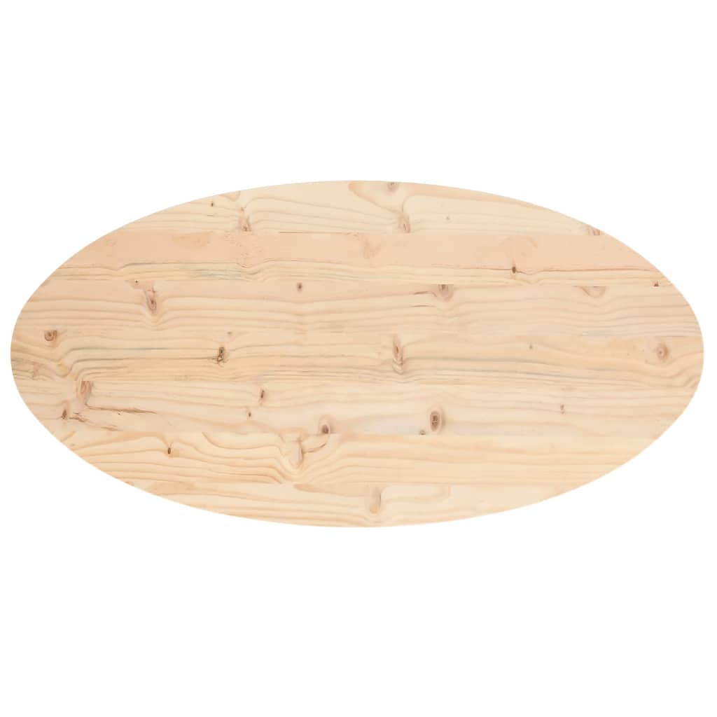 vidaXL Table Top 90x45x2.5 cm Solid Wood Pine Oval