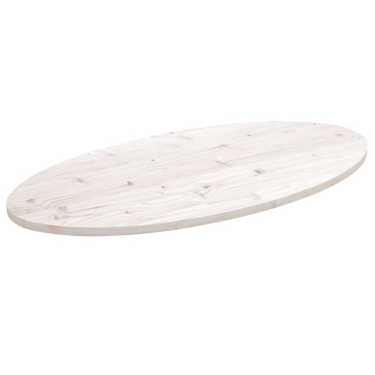 vidaXL Table Top White 100x50x2.5 cm Solid Wood Pine Oval