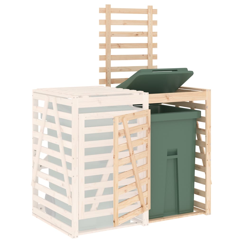 vidaXL Wheelie Bin Storage Extension Solid Wood Pine