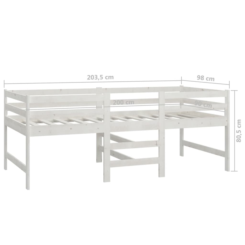 Bed Frame White 90x200 cm Solid Wood Pine - Upclimb Ltd