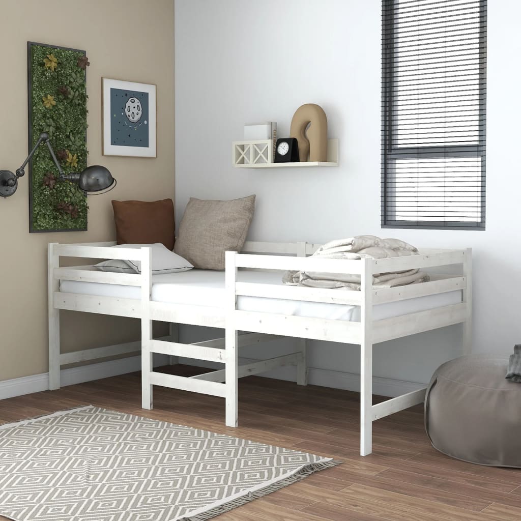 Bed Frame White 90x200 cm Solid Wood Pine - Upclimb Ltd