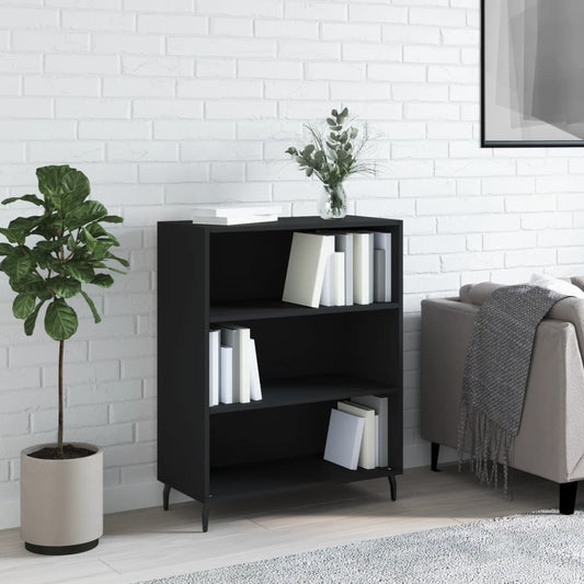 vidaxL Shelf Cabinet Black 69.5x32.5x90 cm Engineered Wood