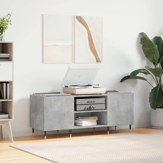 vidaXL Record Cabinet Concrete Grey 121x38x48 cm Engineered Wood