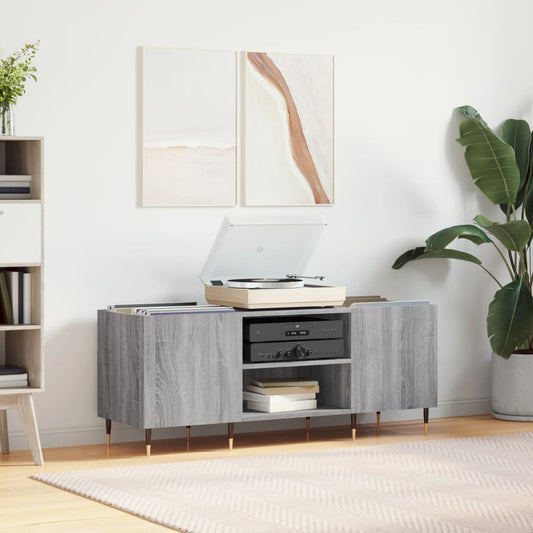 vidaXL Record Cabinet Grey Sonoma 121x38x48 cm Engineered Wood