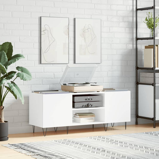 vidaXL Record Cabinet White 121x38x48 cm Engineered Wood