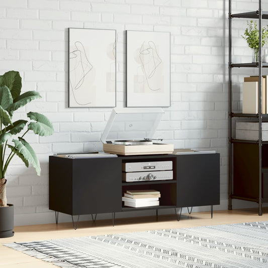 vidaXL Record Cabinet Black 121x38x48 cm Engineered Wood