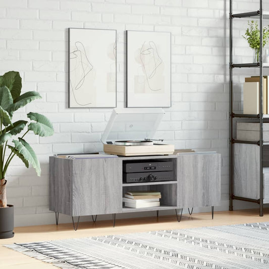 vidaXL Record Cabinet Grey Sonoma 121x38x48 cm Engineered Wood