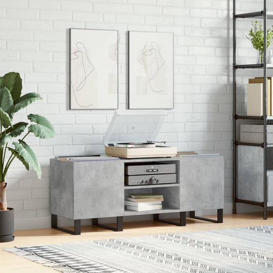 vidaXL Record Cabinet Concrete Grey 121x38x48 cm Engineered Wood