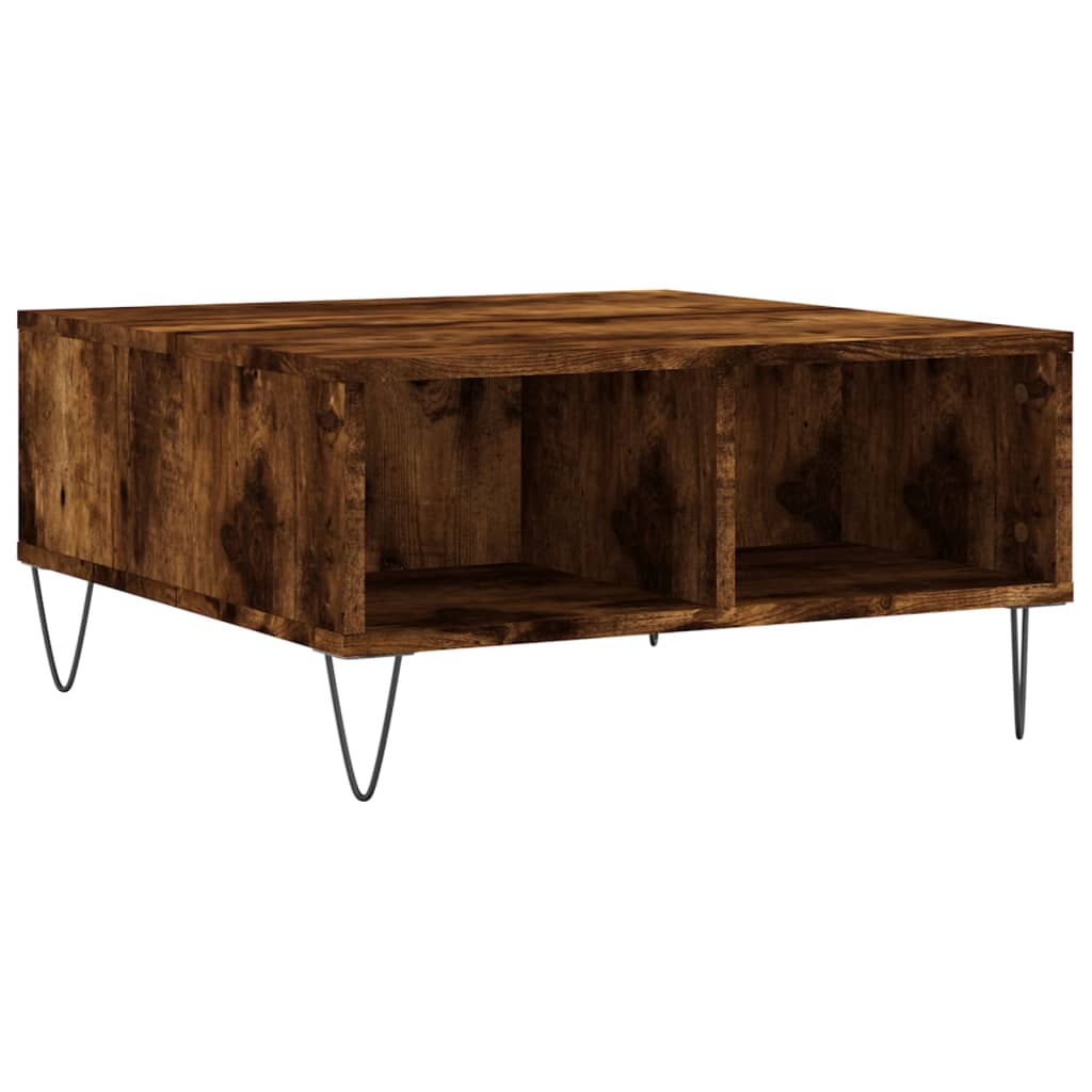 vidaXL Coffee Table Smoked Oak 60x60x30 cm Engineered Wood