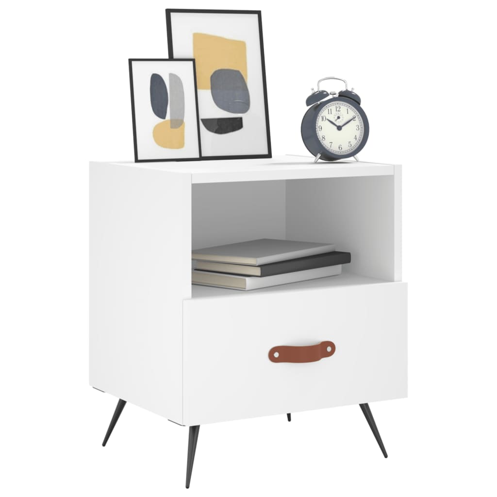 vidaXL Bedside Cabinets 2 pcs White 40x35x47.5 cm Engineered Wood