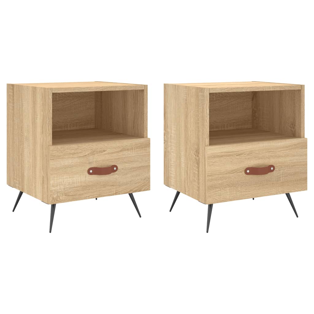 vidaXL Bedside Cabinets 2 pcs Sonoma Oak 40x35x47.5 cm Engineered Wood