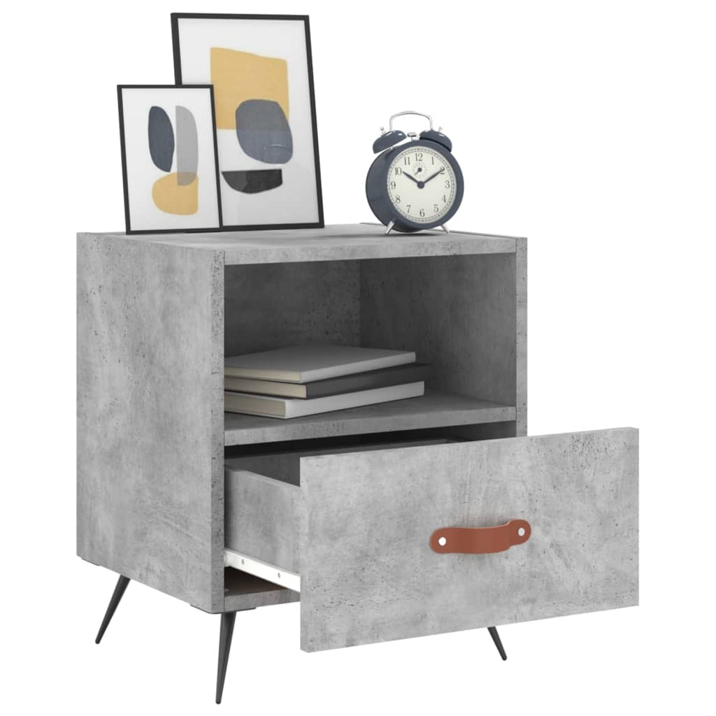 vidaXL Bedside Cabinets 2 pcs Concrete Grey 40x35x47.5 cm Engineered Wood