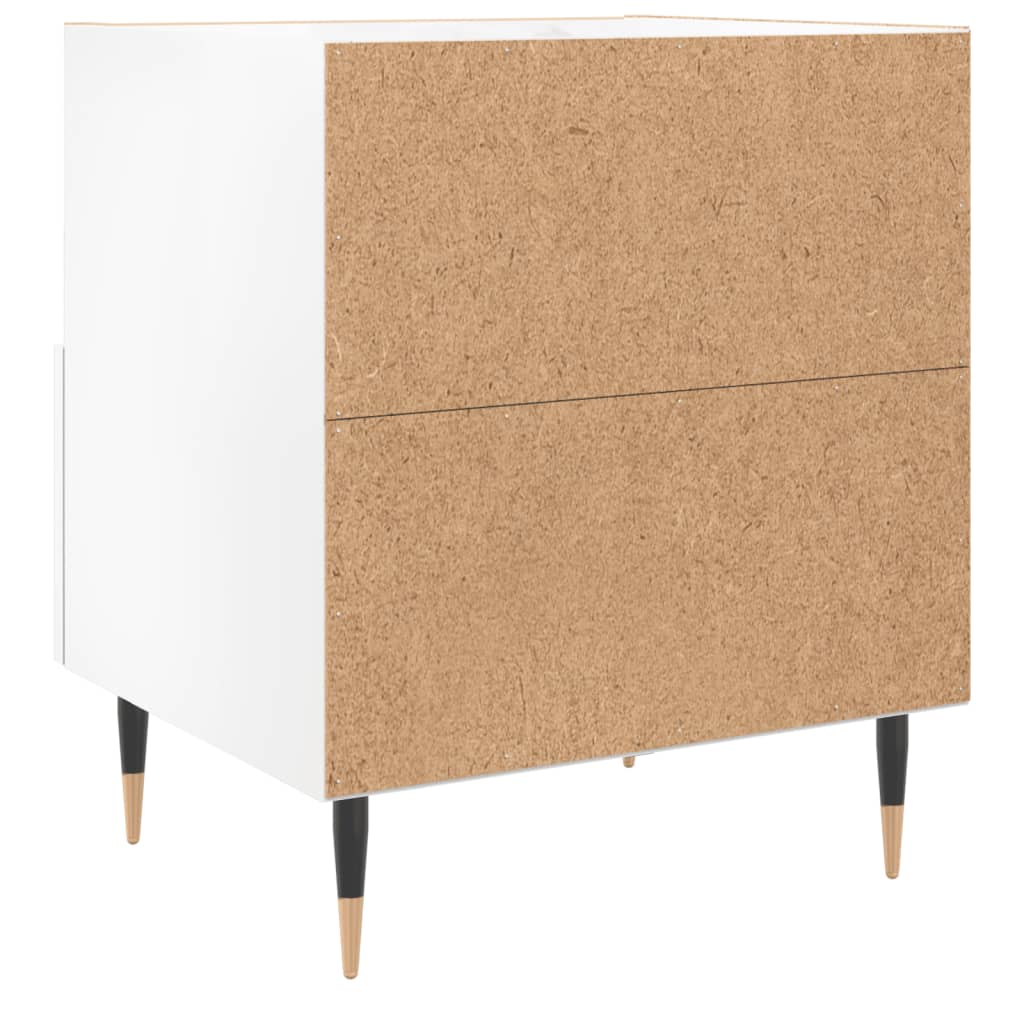 vidaXL Bedside Cabinets 2 pcs High Gloss White 40x35x47.5 cm Engineered Wood