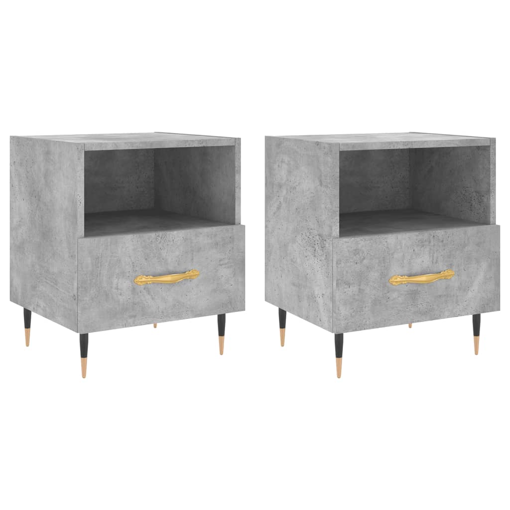 vidaXL Bedside Cabinets 2 pcs Concrete Grey 40x35x47.5 cm Engineered Wood