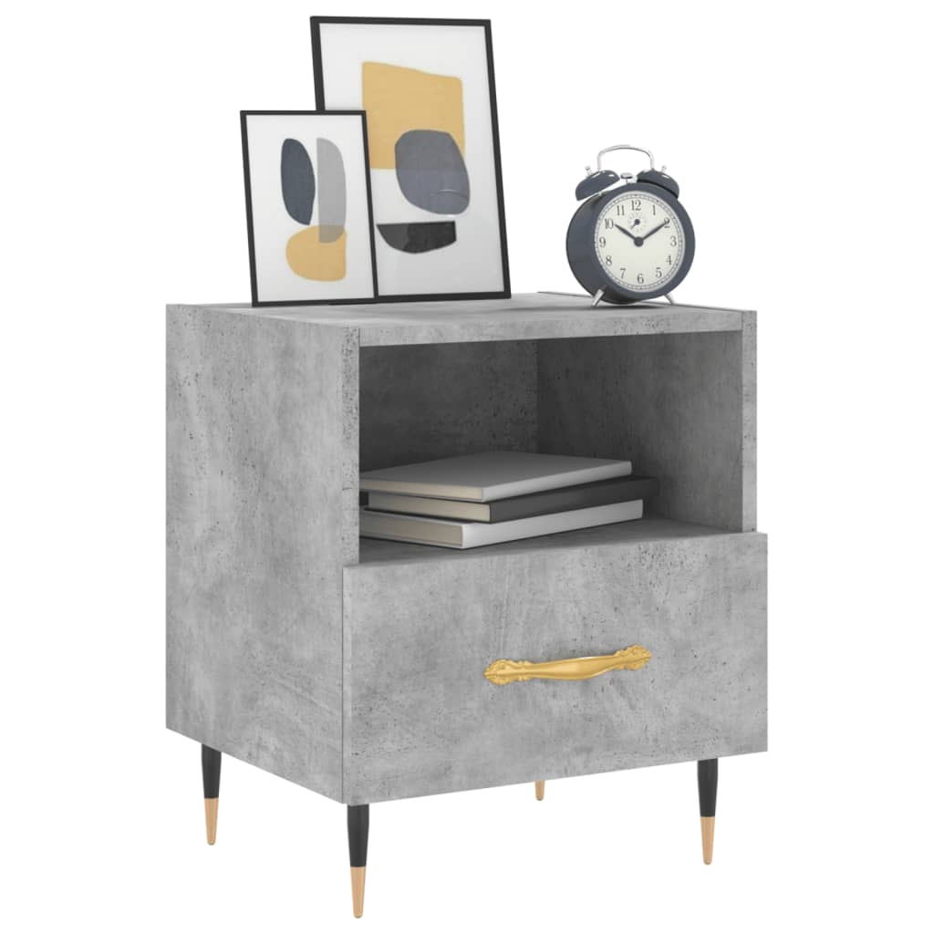 vidaXL Bedside Cabinets 2 pcs Concrete Grey 40x35x47.5 cm Engineered Wood