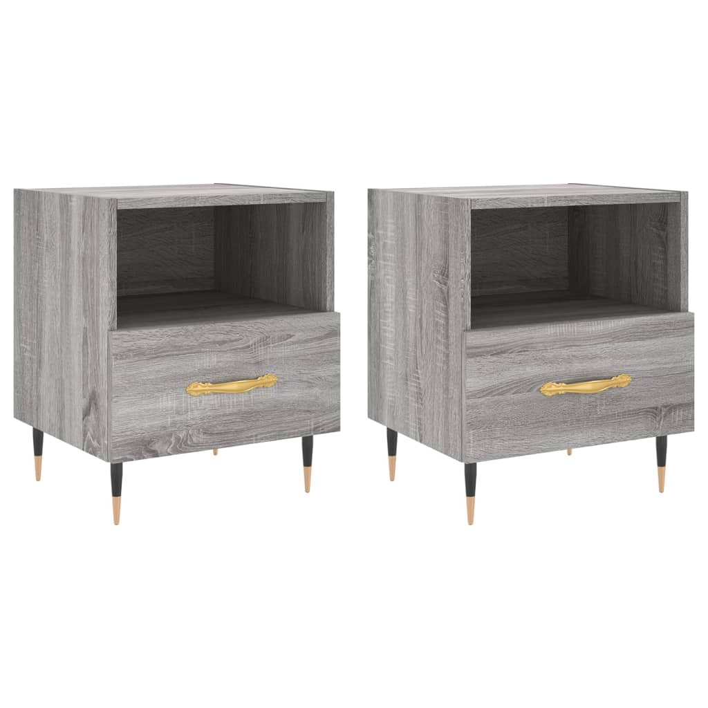 vidaXL Bedside Cabinets 2 pcs Grey Sonoma 40x35x47.5 cm Engineered Wood