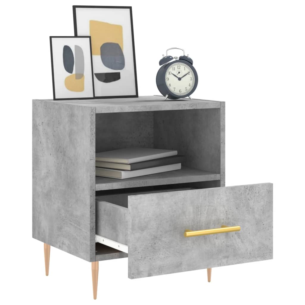 vidaXL Bedside Cabinets 2 pcs Concrete Grey 40x35x47.5 cm Engineered Wood