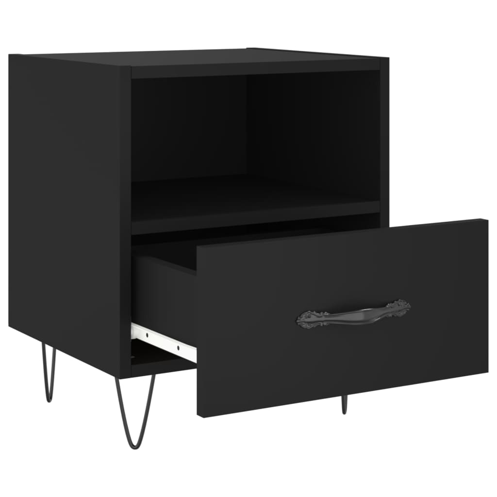 vidaXL Bedside Cabinets 2 pcs Black 40x35x47.5 cm Engineered Wood