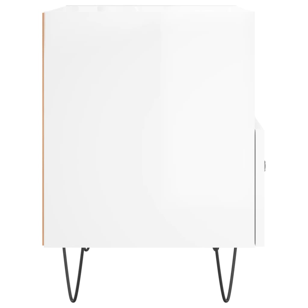 vidaXL Bedside Cabinets 2 pcs High Gloss White 40x35x47.5 cm Engineered Wood