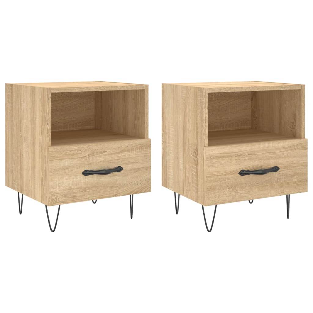 vidaXL Bedside Cabinets 2 pcs Sonoma Oak 40x35x47.5 cm Engineered Wood