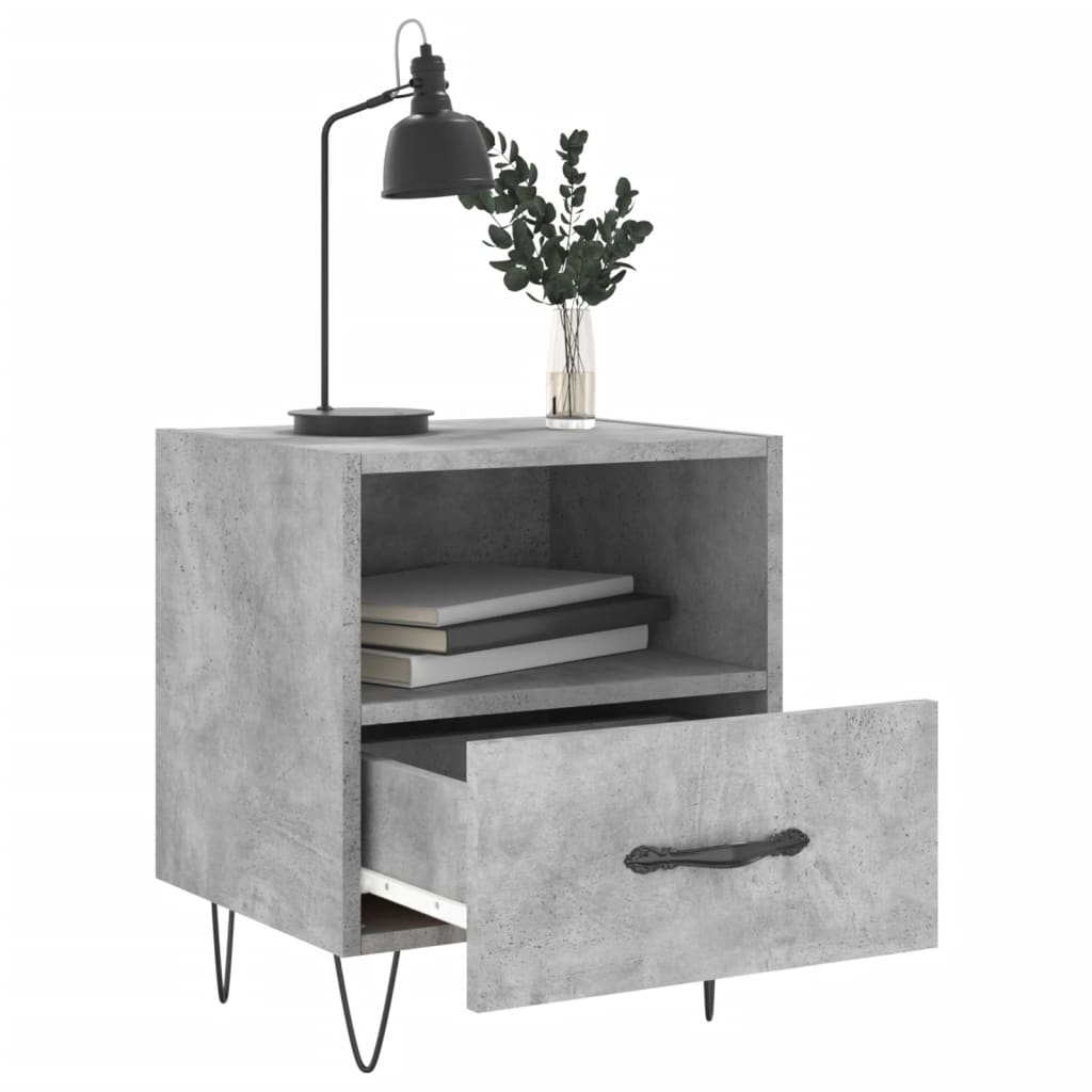 vidaXL Bedside Cabinets 2 pcs Concrete Grey 40x35x47.5 cm Engineered Wood