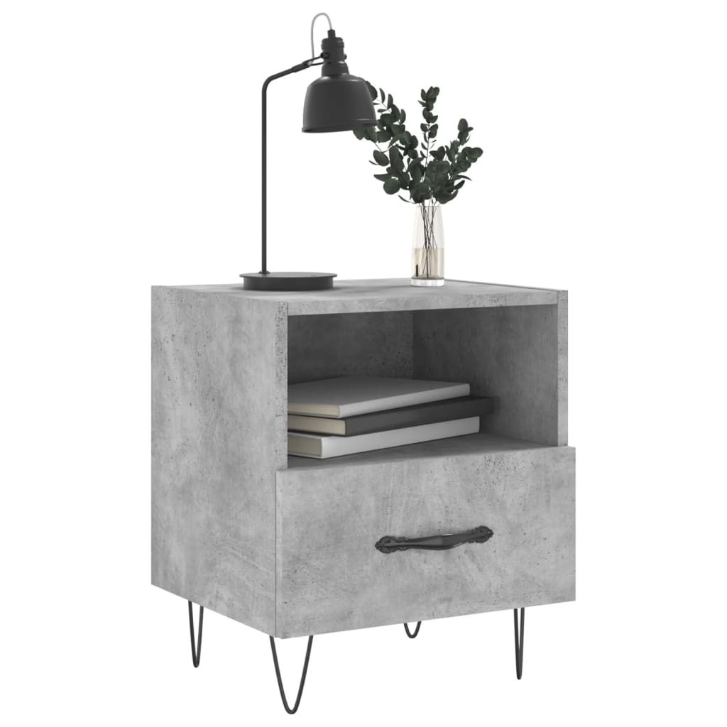 vidaXL Bedside Cabinets 2 pcs Concrete Grey 40x35x47.5 cm Engineered Wood